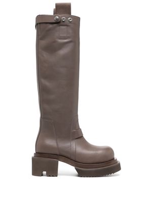 Rick Owens chunky leather knee-length boots - Brown