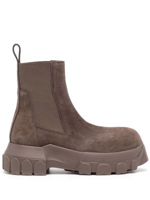 Rick Owens chunky suede ankle boots - Brown