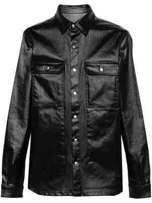 Rick Owens coated denim shirt jacket - Black