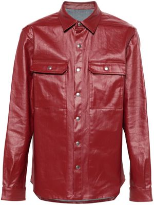 Rick Owens coated denim shirt jacket - Red