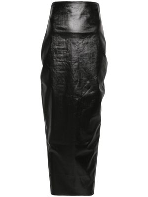 Rick Owens coated denim skirt - Black