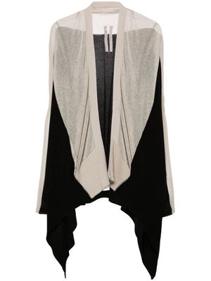 Rick Owens Combo colour-block cotton cardigan - Black