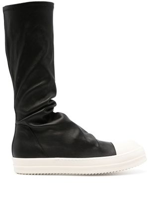 Rick Owens contrast-sole leather boots - Black