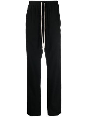 Rick Owens contrast-trim straight-leg trousers - Black