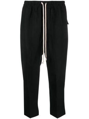 Rick Owens contrasting-drawstring cropped trousers - Black