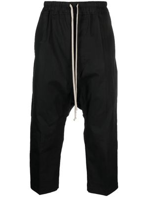 Rick Owens cotton drop-crotch trousers - Black