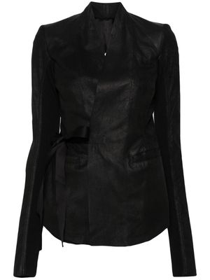 Rick Owens cracked-effect leather jacket - Black