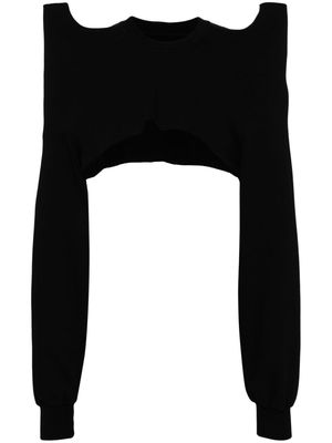 Rick Owens cropped cotton sweatshirt - Black