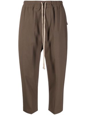 Rick Owens cropped drawstring-waistband trousers - Brown
