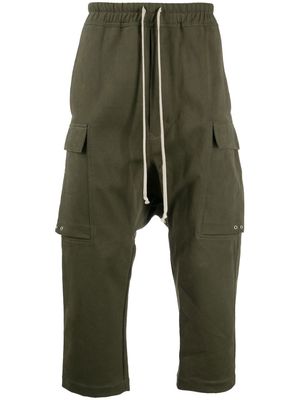 Rick Owens cropped drawstring-waistband trousers - Green