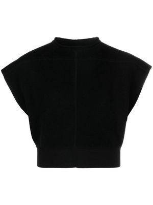 Rick Owens cropped fine-knit top - Black