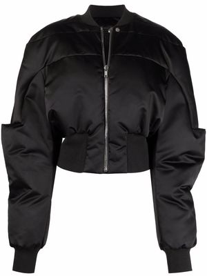 Rick Owens cropped girdered bomber jacket - Black