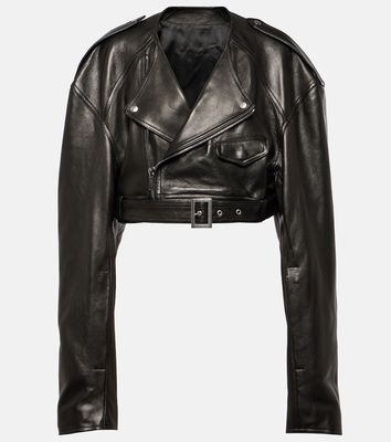 Rick Owens Cropped leather biker jacket