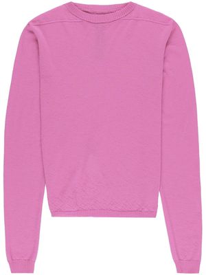 Rick Owens cropped long-sleeve cashmere sweatshirt - PINK