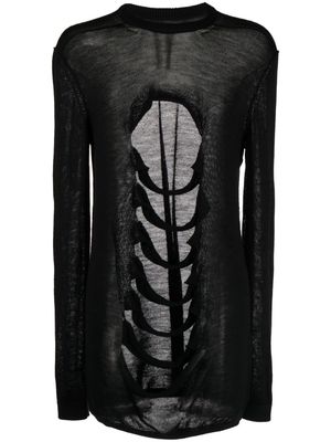 Rick Owens cut-out detail knitted jumper - Black