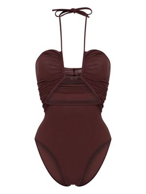 Rick Owens cut-out-detail swimsuit - Brown