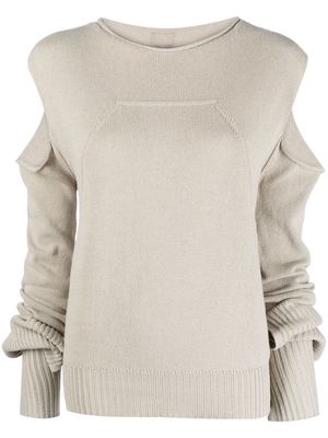 Rick Owens cut-out organic cotton jumper - Neutrals