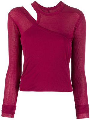 Rick Owens cut-out ribbed-knit top - Pink