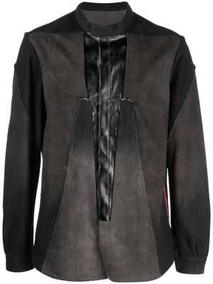 Rick Owens deconstructed panelled denim shirt jacket - Brown