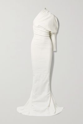 Rick Owens - Diana One-sleeve Textured Cotton-blend Gown - Cream