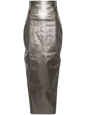 Rick Owens Dirt Pillar coated-denim skirt - Grey