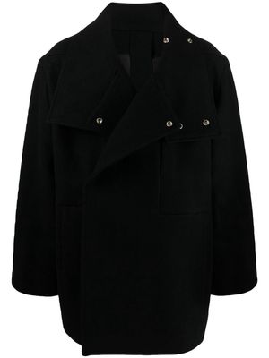 Rick Owens double-breasted virgin wool coat - Black