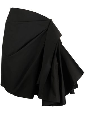 Rick Owens draped cotton mini skirt - Black