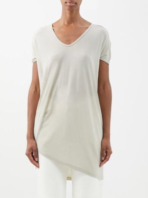 Rick Owens - Draped-hem Jersey T-shirt - Womens - Cream