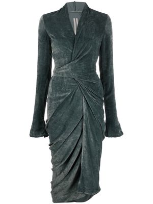 Rick Owens draped mid-length wrap dress - Green