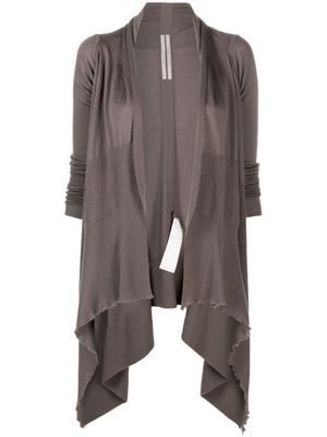 Rick Owens draped open front cardigan - Brown