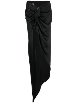 Rick Owens draped silk maxi skirt - Black