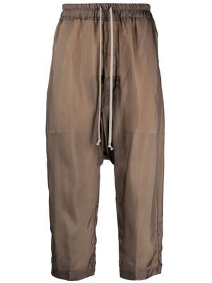 Rick Owens drawstring cropped track pants - Brown