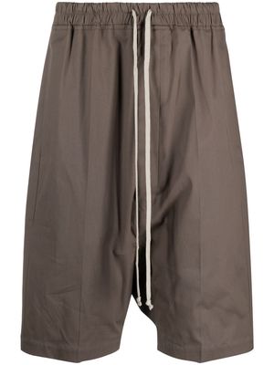 Rick Owens drawstring-elasticated waist drop-crotch shorts - Brown