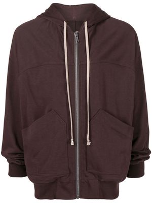 Rick Owens drawstring-hood zip-fastening hoodie - Brown
