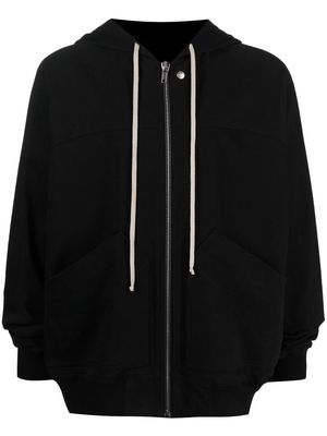 Rick Owens drawstring-hooded zipped jacket - Black