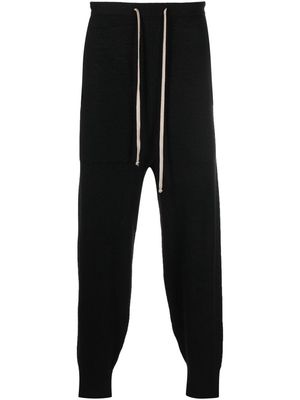 Rick Owens drawstring-waist cashmere track pants - Black