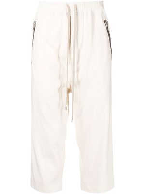 Rick Owens drawstring-waist cropped track pants - White