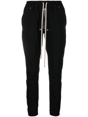 Rick Owens drawstring-waist virgin wool tapered trousers - Black