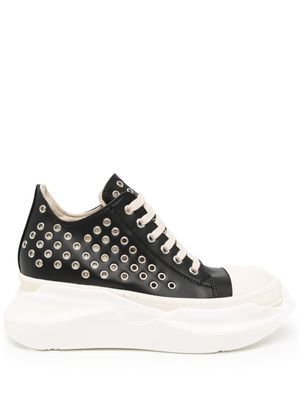 Rick Owens DRKSHDW Abstract eyelet-embellished leather sneakers - Black