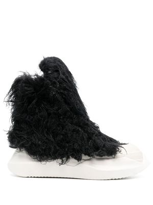 Rick Owens DRKSHDW Abstract faux-fur side-zip sneakers - Black