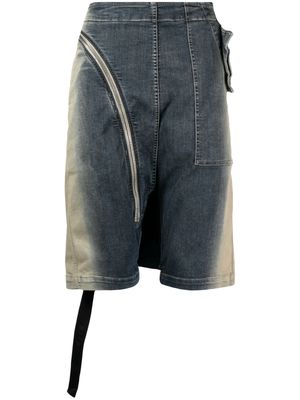 Rick Owens DRKSHDW Aircut washed denim shorts - Blue