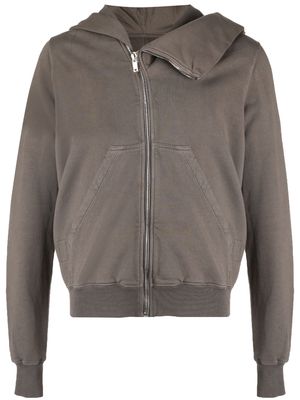 Rick Owens DRKSHDW asymmetric-hood zip-fastening jacket - Brown