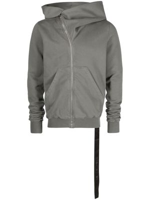 Rick Owens DRKSHDW asymmetric organic cotton zip-up hoodie - Grey