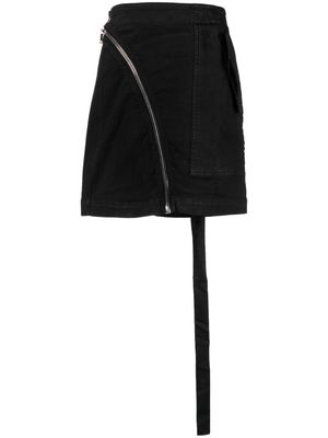 Rick Owens DRKSHDW asymmetric zip-detail mini skirt - Black