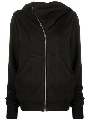 Rick Owens DRKSHDW asymmetric zipped cotton hoodie - Black
