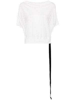 Rick Owens DRKSHDW boat-neck cotton knitted top - White