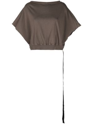 Rick Owens DRKSHDW boat-neck cotton T-shirt - Brown