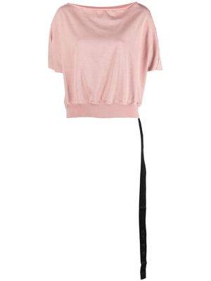 Rick Owens DRKSHDW boat-neck cotton T-shirt - Pink