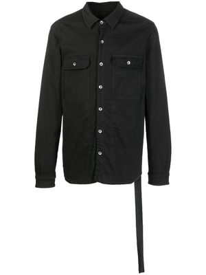 Rick Owens DRKSHDW cotton-blend long-sleeved overshirt - Black