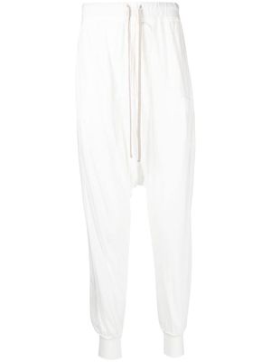 Rick Owens DRKSHDW cotton drawstring trousers - White
